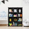 Costway 12 Cube Storage Organizer Plastic Organizer Units w/ Steel Frame Black - 4 of 4