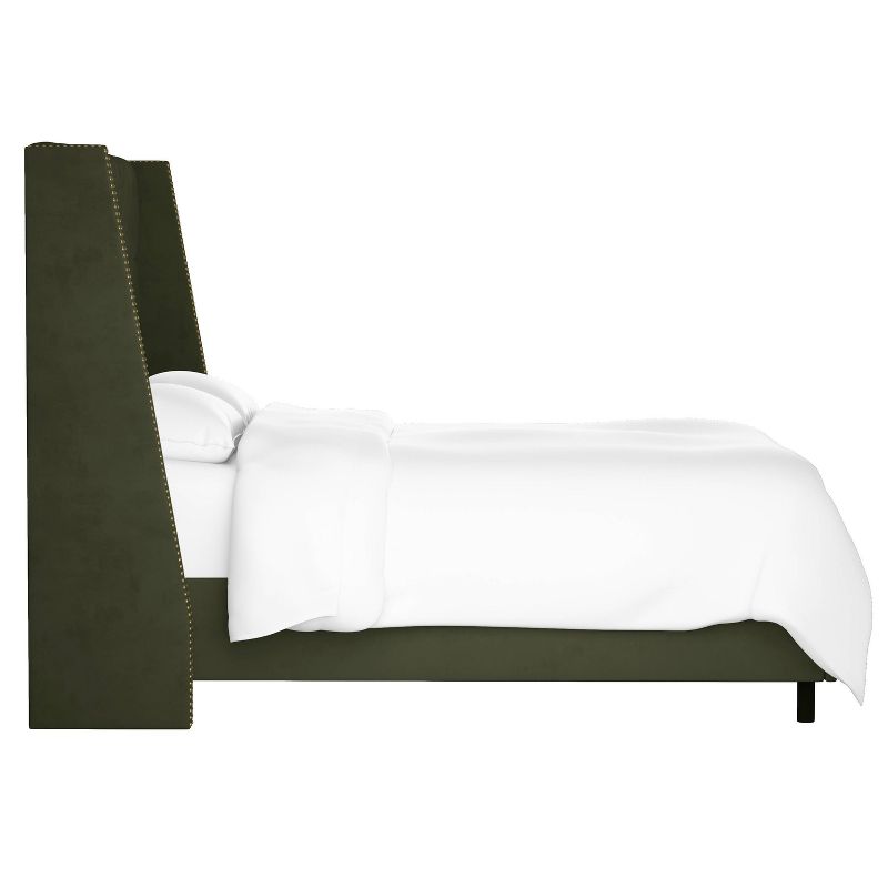 Skyline Furniture Arlette Nail Button Tufted Wingback Bed in Velvet, 4 of 11