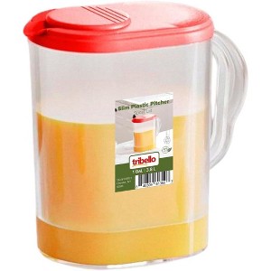Tribello 1-Gallon Slim Clear Plastic Pitcher with Pivot Lid – BPA-Free, Fridge & Dishwasher Safe - 1 of 4