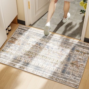 Maxax Boho Area Rug,Southwestern Vintage rug for Kitchen Bedroom Laundry Doorway, Navy Blue - 1 of 4