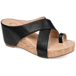 Journee Collection Womens Rayna Wedge Heel Slip On Sandals - 1 of 4