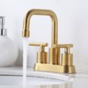 WOWOW 4 in. Centerset Double Handle 360° Rotation Spout Bathroom Faucet with Drain Kit Included - 3 of 4