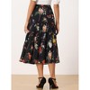 INSPIRE CHIC Women's Floral Elastic Waist Tiered Ruffle Boho Midi Skirts - 4 of 4