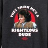 Women's - Ferris Bueller's Day Off - Righteous Dude Lightweight French Terry Wide Neck Long Sleeve Shirt - 2 of 4