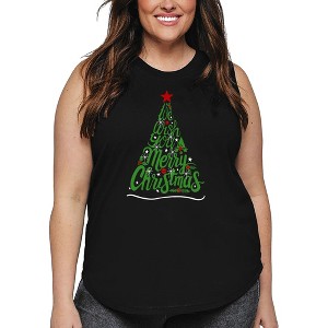 LA Pop Art We Wish You A Merry Christmas - Women's Word Art Tank Top - 1 of 4