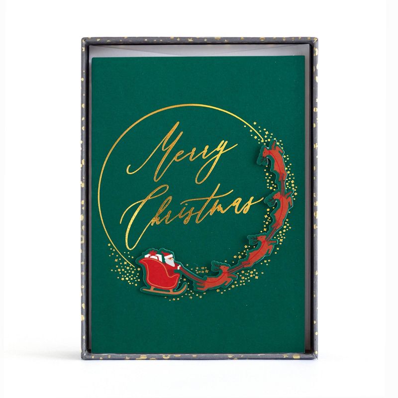 10ct Minted Sleigh Ride Boxed Cards, 4 of 5