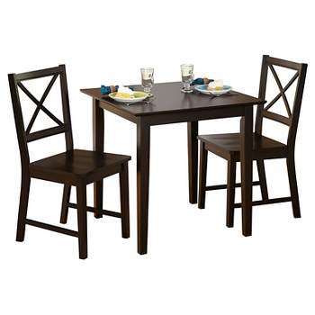 3pc Cross Back Dining Set Espresso - Buylateral