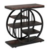 Resenkos Sofa Side End Table, End Table, Couch Table,5-tier End Table, Side Table Accent Table With 5 Shelves,Brown & Black - 3 of 4