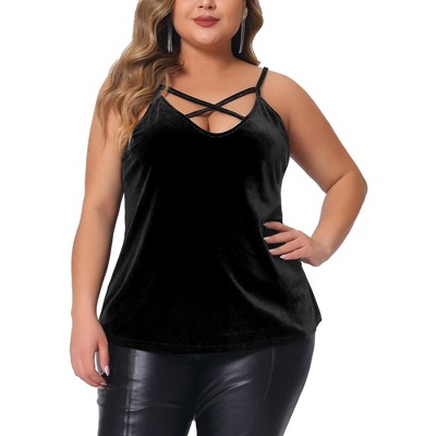 Agnes Orinda Women's Plus Size Cami Tank Top Adjustable Strap Velvet  Camisole Peplum Top Burgundy 1X : : Clothing, Shoes & Accessories