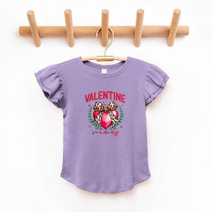 The Juniper Shop Coquette Valentine Vibes Toddler Flutter Sleeve Tee - 1 of 3