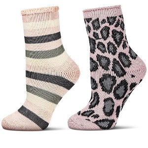 MeMoi Women's 2 Pair Pack Thermal Crew Socks - 1 of 3