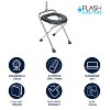 Flash Furniture Medical Grade Folding Travel Toilet with Cushioned Seat and Non-Slip Feet-SIL/BK - 2 of 4