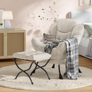 Modern Lazy Chair with Side Pocket, Large Comfy Lounge Armchair for Living Room, Bedroom, Office, Easy Assembly - 1 of 4