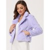 INSPIRE CHIC Women's Autumn Winter Cropped Notch Lapel Faux Fur Fluffy Jacket - 2 of 4