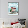 Amanti Art Christmas Christmas Owl Sled by Fab Funky Canvas Wall Art Print Framed 23-in. W x 28-in. H. - 4 of 4