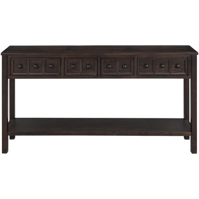 NicBex 60"Console Table with 4 Drawers Narrow Long Entryway Table with Open Shelf for Hallway,Living Room