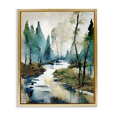 Stupell Industries Watercolor Creek Landscape, 25" x 31"