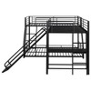 NicBex Twin Over Full Bunk Bed with Desk Triple Metal Bed Frame with Slide, Inclined ladder and Full Length Guardrail, No Box Spring Required - 3 of 4