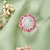 Ross-Simons Opal, 1.50 ct. t.w. Pink Tourmaline and .60 ct. t.w. White Topaz Ring in 18kt Rose Gold Over Sterling - 4 of 4