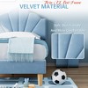 Velvet Upholstered Platform Bed Frame for Kids, Twin Size/Twin XL/ with Adjustable Headboard, Wood Slat Support - 3 of 4
