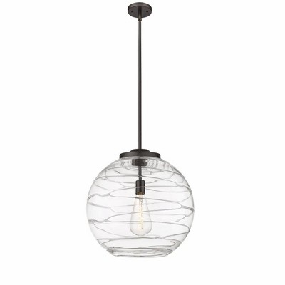 Athens Deco Swirl - 1 Light Pendant In Industrial Style-19.5 Inches Tall and 17.88 Inches Wide