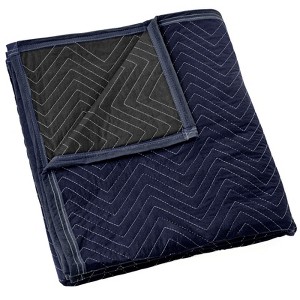 Sure-Max Moving & Packing Blanket - Pro Economy - 80" x 72" (35 lb/dz weight) - Professional Quilted Shipping Furniture Pad Navy Blue and Black - 1 of 4