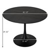 42.13"Modern Round Dining Table,Four Patchwork Tabletops with Solid Wood Veneer Table Top - 3 of 4