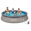 Summer Waves P10012362 Quick Set 12ft x 36in Outdoor Round Ring Inflatable Above Ground Swimming Pool with Filter Pump & Filter Cartridge, Light Gray - image 2 of 4