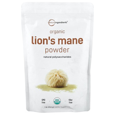 Micro Ingredients Organic Lion's Mane Powder, 1 lb (454 g)