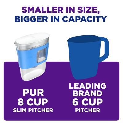 PUR 8 Cup Slim Water Filter Pitcher for Fridge Violet