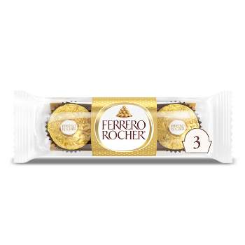 Ferrero Rocher Fine Hazelnut Chocolates Candy - 1.3oz/3ct
