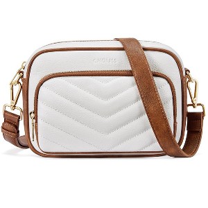 Quilted Crossbody Bags for Women RFID Vegan Leather Travel Purse Small Shoulder Handbags with Built in Wallet - 1 of 4