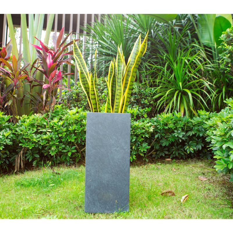20&#34; x 9&#34; Rectangular Kante Lightweight Modern Tall Outdoor Planter Charcoal - Rosemead Home &#38; Garden, Inc., 6 of 11