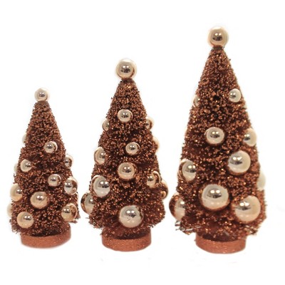 Fall 8.5" Fall Romantic Bottle Brush Tree Copper Color  -  Decorative Figurines