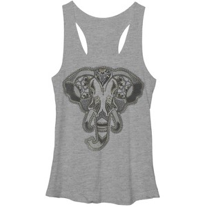 Women's Lost Gods Henna Print Elephant Racerback Tank Top - 1 of 3