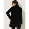 Allegra K Women's Lapel Collar Faux Fur Fuzzy Winter Long Overcoat with Pockets - 4 of 4