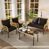 Wicker Patio Bistro Sets Outdoor Conversation Sets with Side Table and Rattan Chairs, Patio Furniture Set for Apartment, Backyard, Porch - 2 of 4
