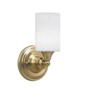 Toltec Lighting Any 1 - Light Sconce in  New Aged Brass with 4" White Muslin Shade - 1 of 1