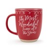 Elanze Designs Wonderful Raw Clay Bottom Red 16 ounce Ceramic Christmas Coffee Mug - 2 of 4