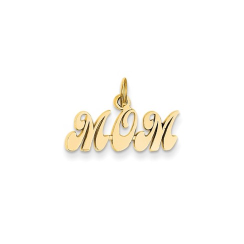 #1 Mom Charm Pendant 14K deals YG Fancy!