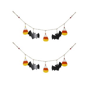 NAYSAYE Party Decoration and Accessories Halloween Garland for Holiday Wall Decor, Black and Orange, 14"*12"*8" - 1 of 4