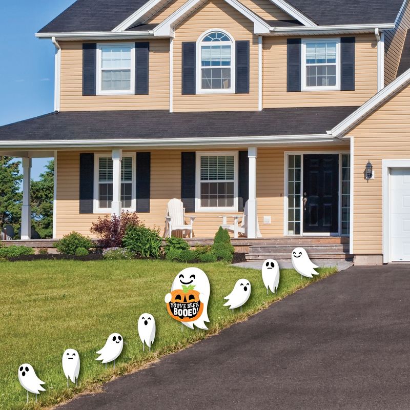 Big Dot of Happiness You've Been Booed - Yard Sign and Outdoor Lawn Decorations - Ghost Halloween Party Yard Signs - Set of 8, 2 of 8