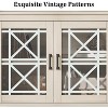 Farmhouse TV Stand for 80 inch, Mid Century Modern Entertainment Center and Storage, Wooden Media Console Cabinet Furniture Whitewash - 4 of 4