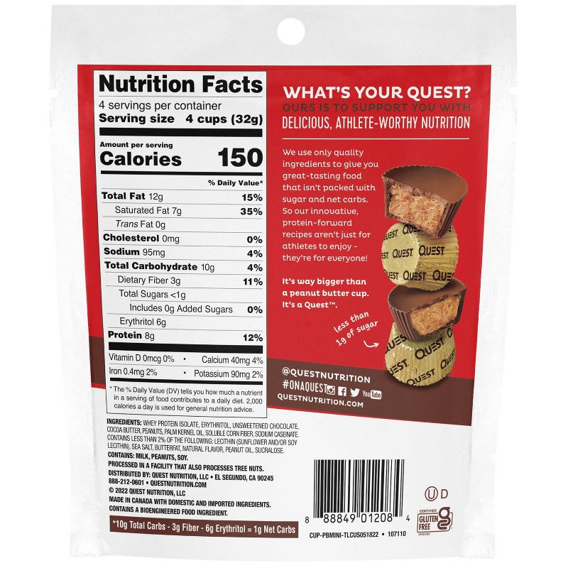 Quest Nutrition Mini Peanut Butter Cups - 4.5oz, 3 of 7