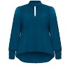 Women's Plus Size Miranda Cowl Top - poseidon | CITY CHIC - 4 of 4