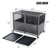 FURNIinspire Pet Crates and Houses Heavy Duty Dog Crate, Durable Versatile and Portable, with 4 Lockable Wheels, Black, 47.2"*28.7"*35.4" - 3 of 4