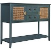 Jojoka 46" Retro Console Table, Entryway Table, Sideboard Buffet Cabinet Behind Couch with Storage 2 Drawers,Green - 3 of 4