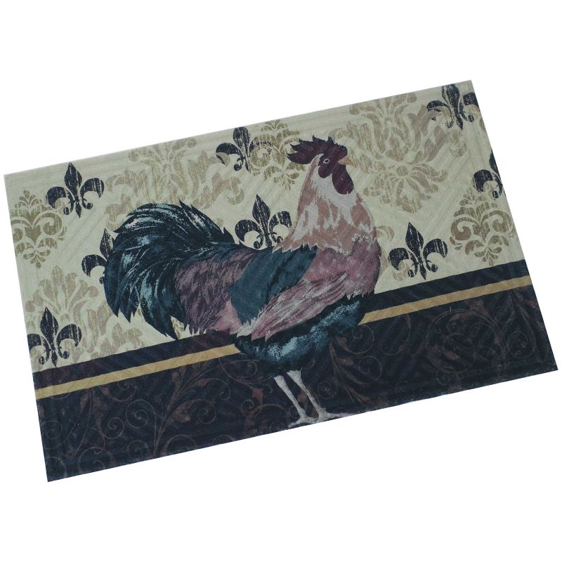Sunnydaze Indoor Rubber and Polyester Decorative Kitchen Laundry Room Floor Mat Rug - 23" x 35" - Brown Rooster, 1 of 7