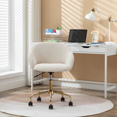 Mesh Home Office Chair, Adjustable Height Desk Chair with Wheels and Gold Metal Base – The Pop Home