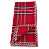 Saro Lifestyle Cotton Dinner Napkin With Plaid Whipstitch Design (Set of 4), 20"x20", Red - 2 of 4